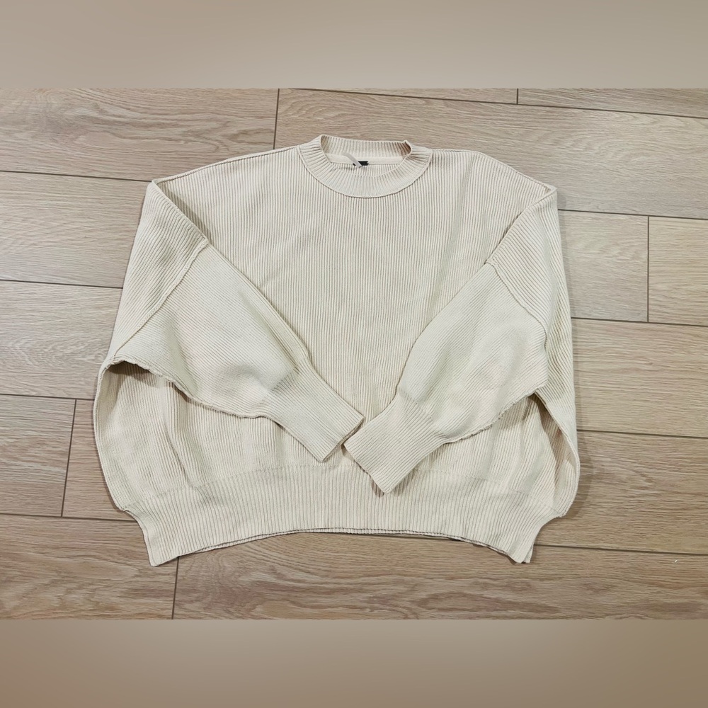 Free people easy street oversized sweater cream size medium